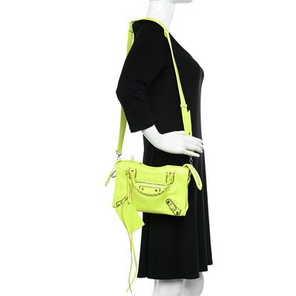 Balenciaga Chevre Silver Metallic Edge Hardware Mini City Acid Green 2 of 11