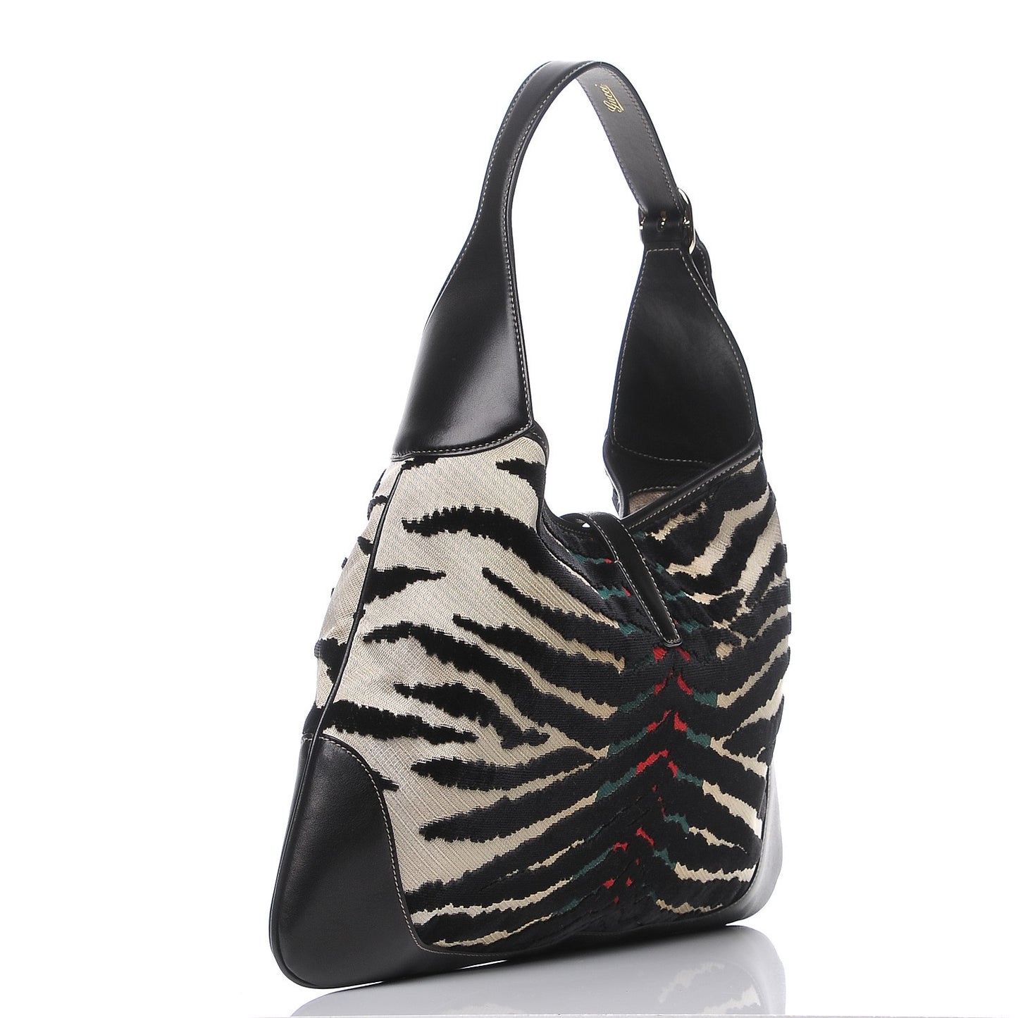 Canvas Velvet Tiger Print Jackie O Bouvier Bag