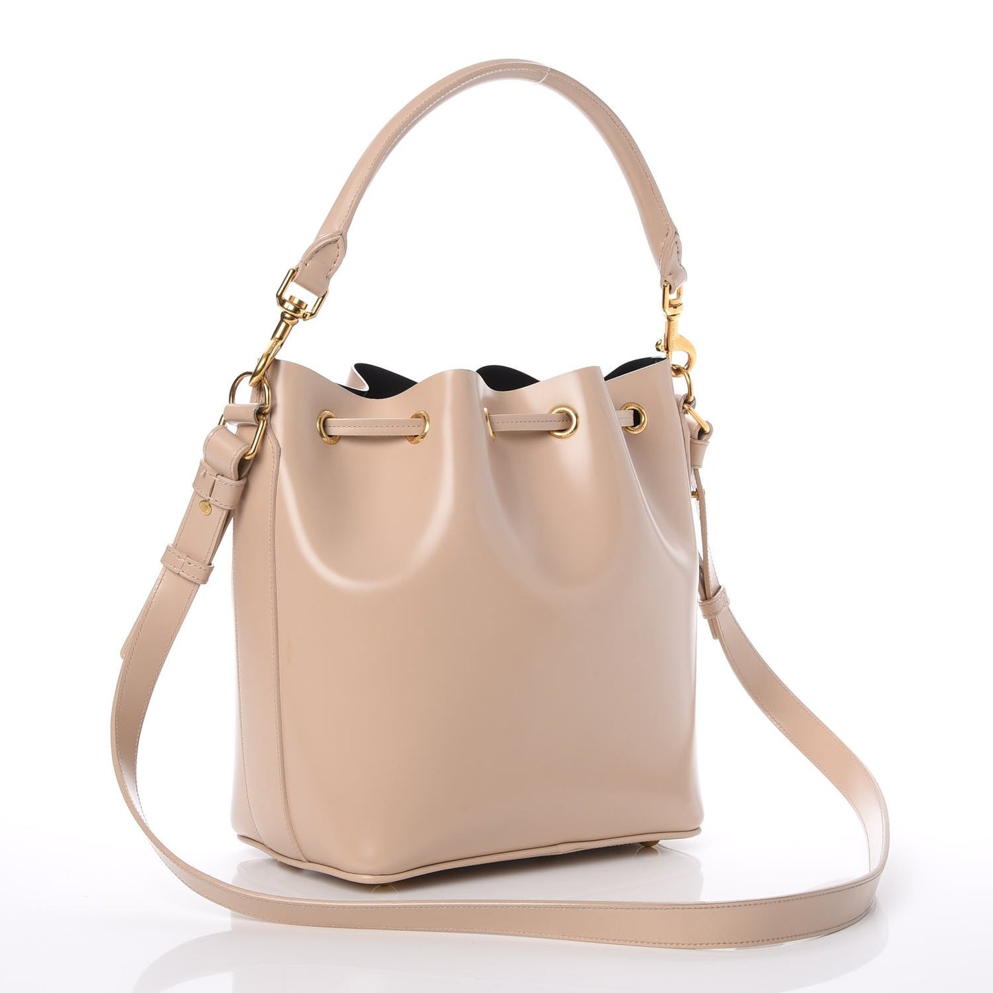 Calfskin Medium Emmanuelle Bucket Bag Nude Powder