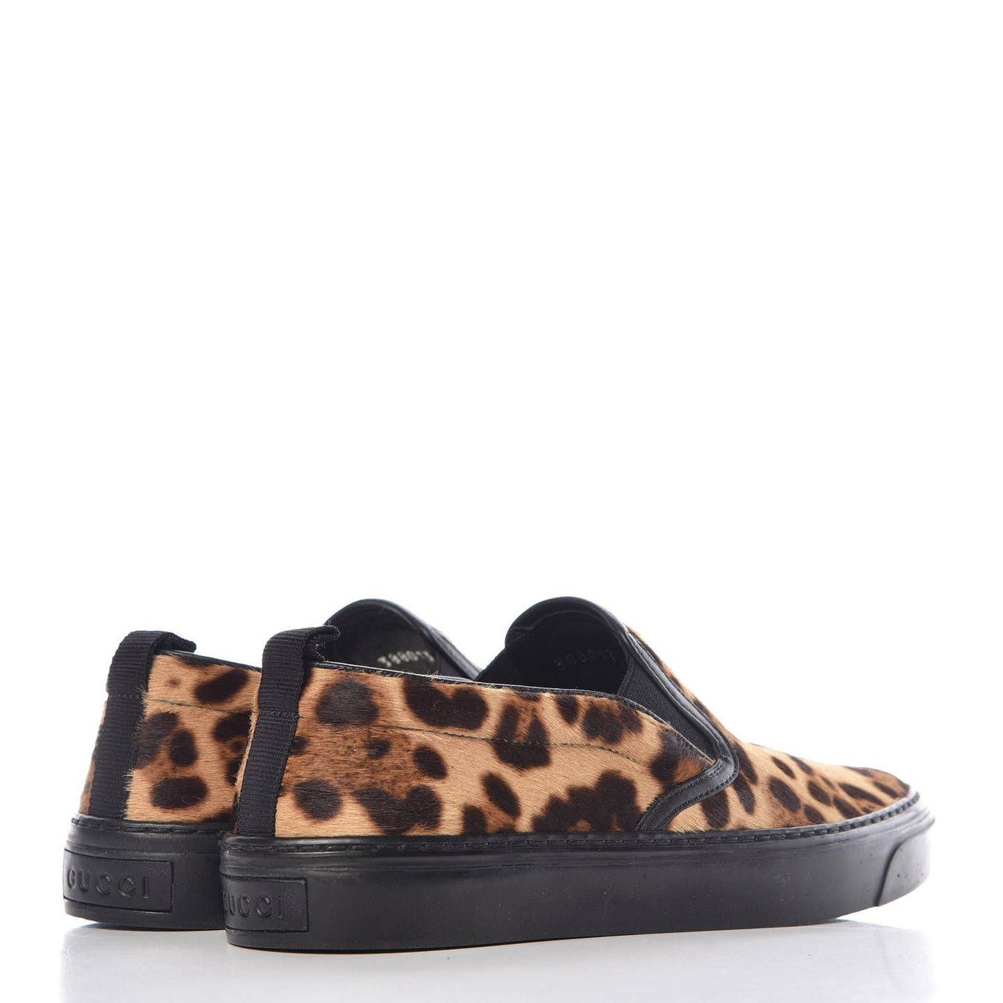 Pony Hair Jaguar Print Slip On Sneakers 35.5