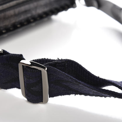 Valentino Garavani Craquele Calfskin Small Guitar Strap Rockstud Rolling Flap Pocket Shoulder Bag Black 9 of 9