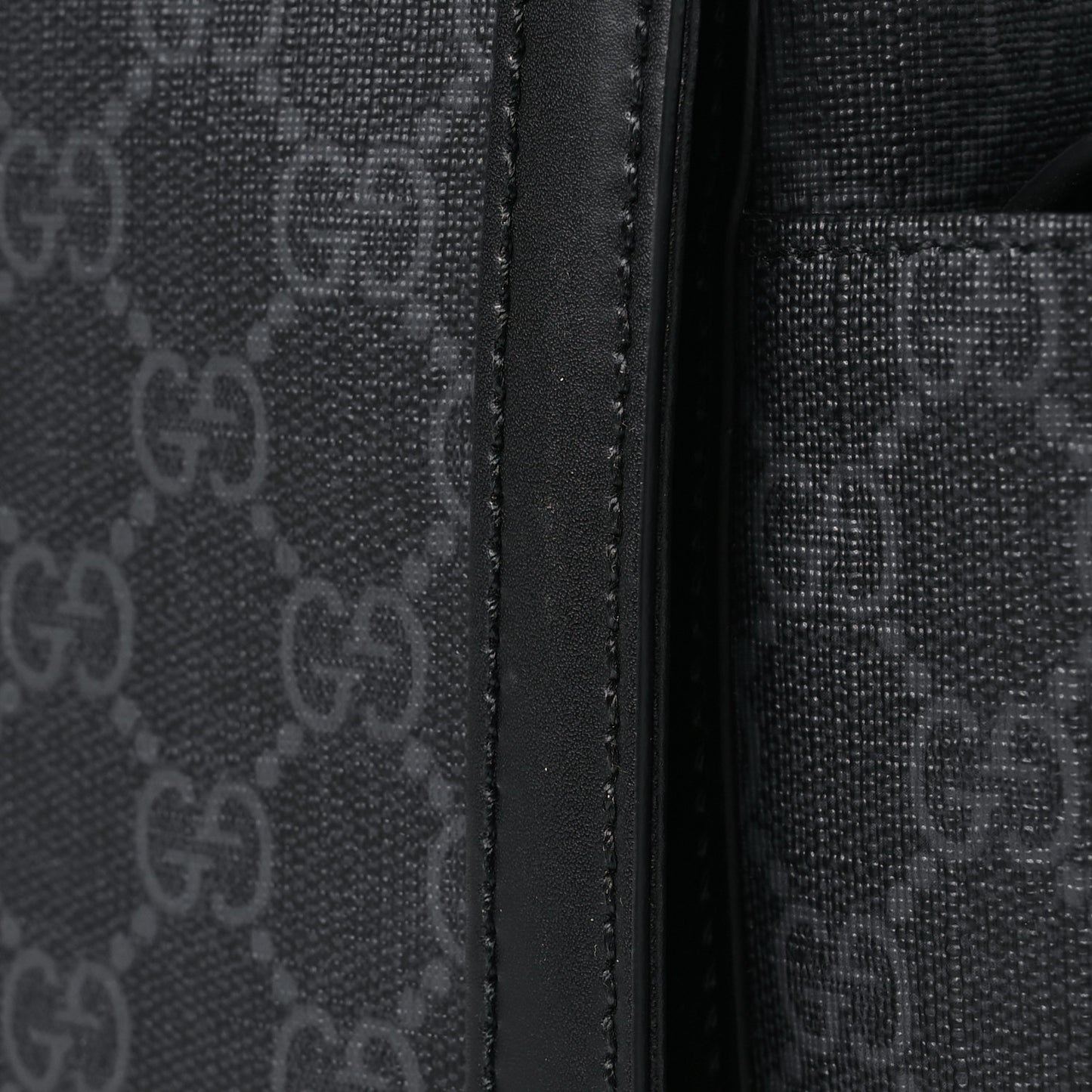 GG Supreme Monogram Web Messenger Diaper Bag Black Grey