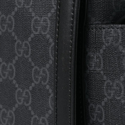 Gucci GG Supreme Monogram Web Messenger Diaper Bag Black Grey 12 of 17
