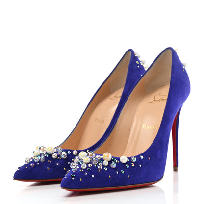 Christian Louboutin Veau Velours Candidate 100 Pumps 38.5 Purple Pop 3 of 8