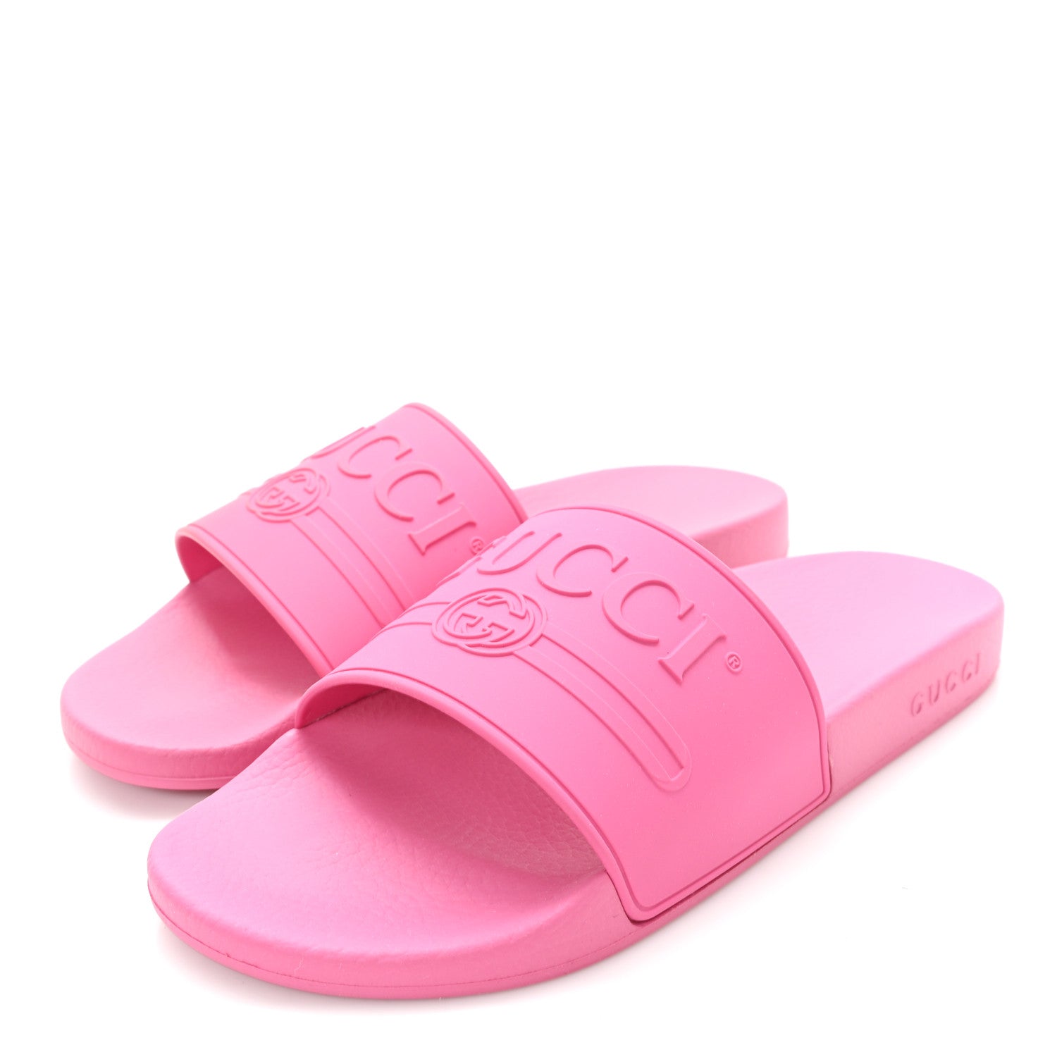 Gucci Rubber Logo Stamped Mens Slide Sandals 11 Fuchsia 4 of 9