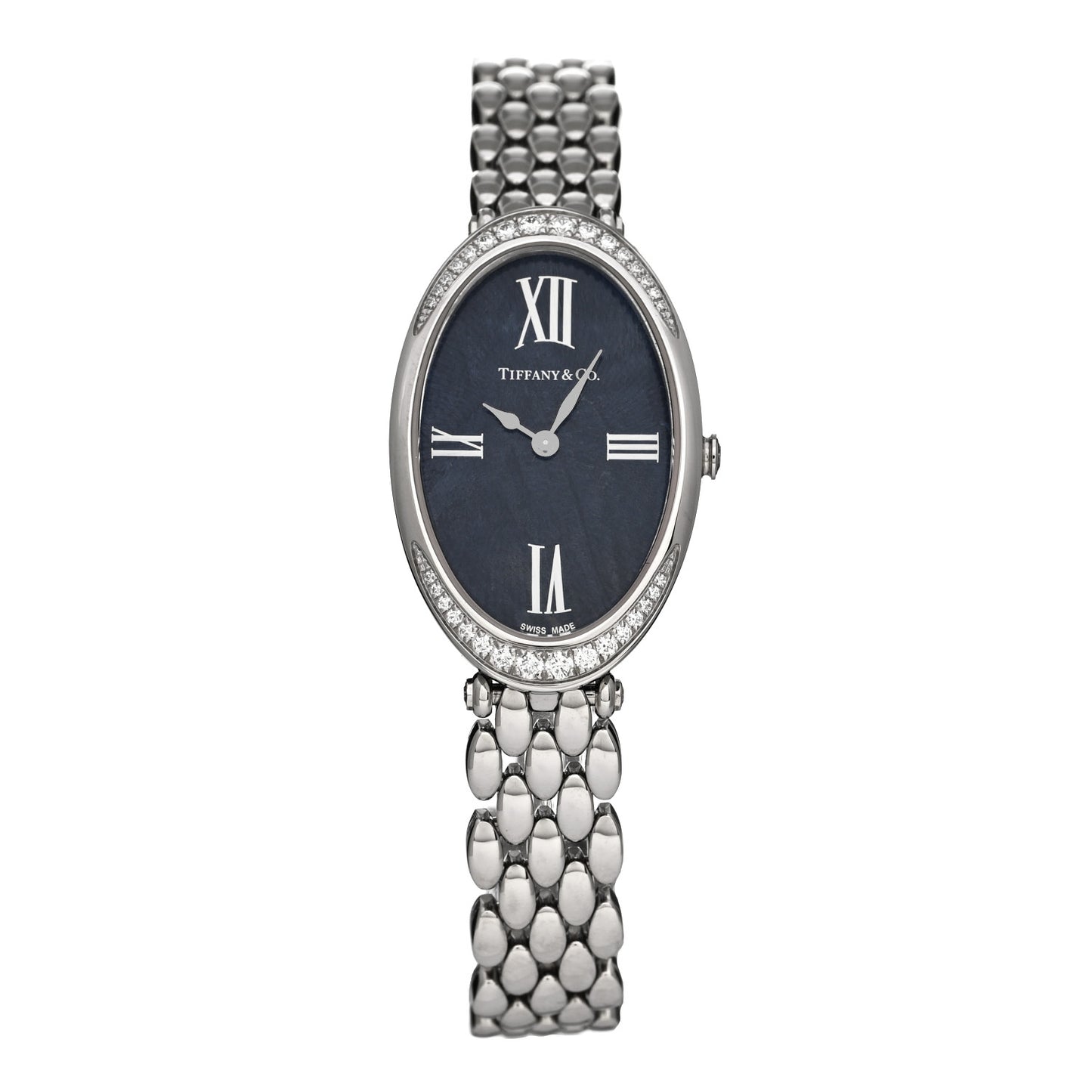 Stainless Steel Diamond 21mm 2-Hand Cocktail Quartz Watch