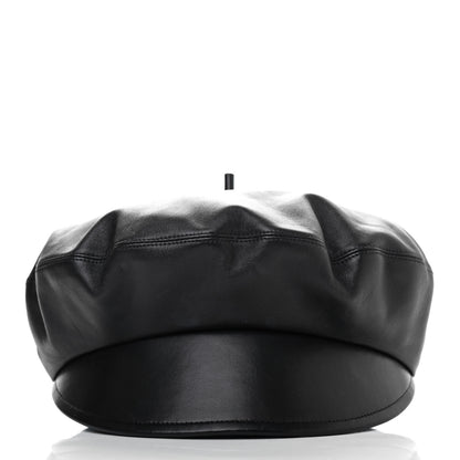 Christian Dior Lambskin Arty Beret Cap 57 Black 2 of 4