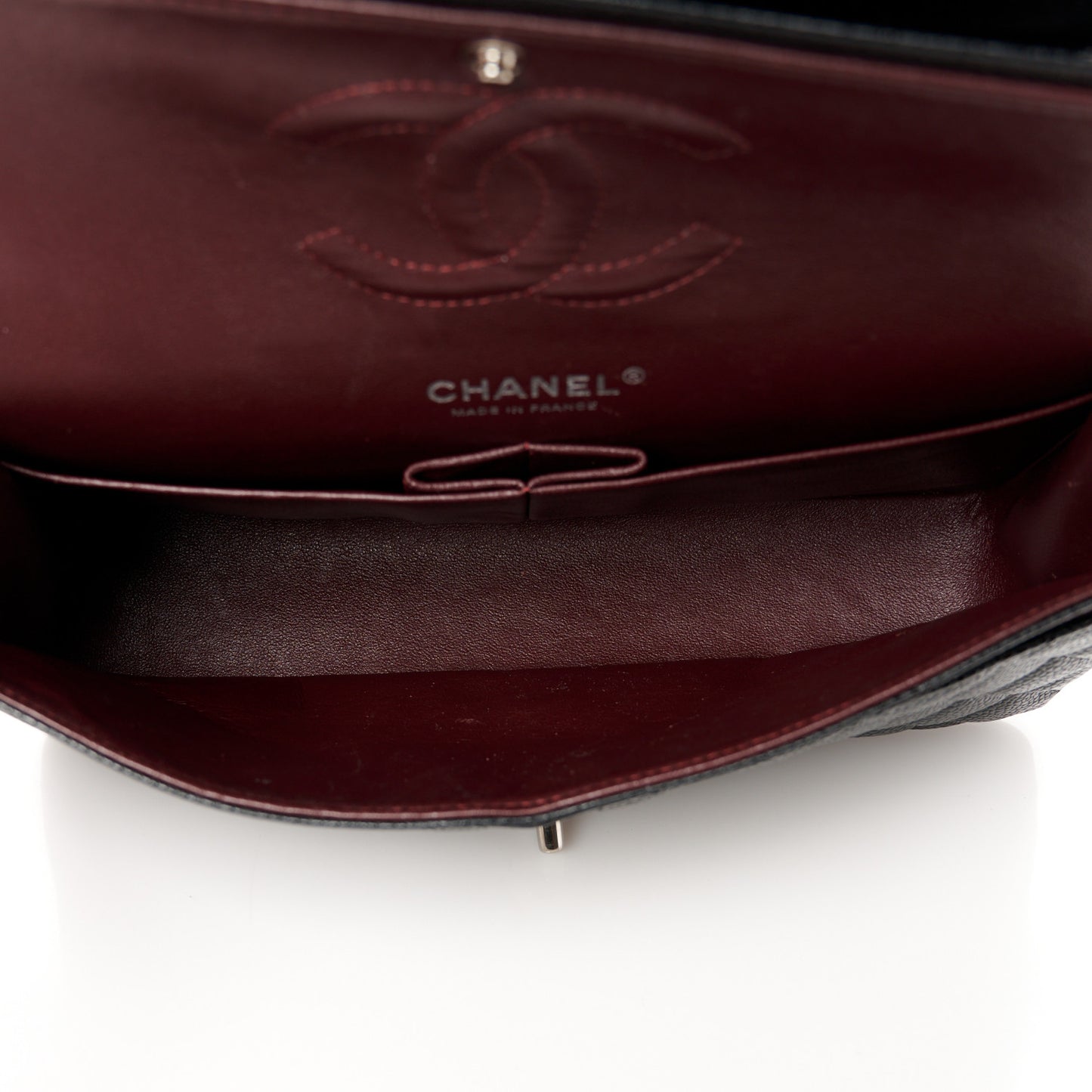Caviar Quilted Medium Double Flap Black