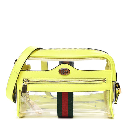 Gucci Vinyl Web Mini Ophidia Transparent Shoulder Bag Yellow Fluo 1 of 9
