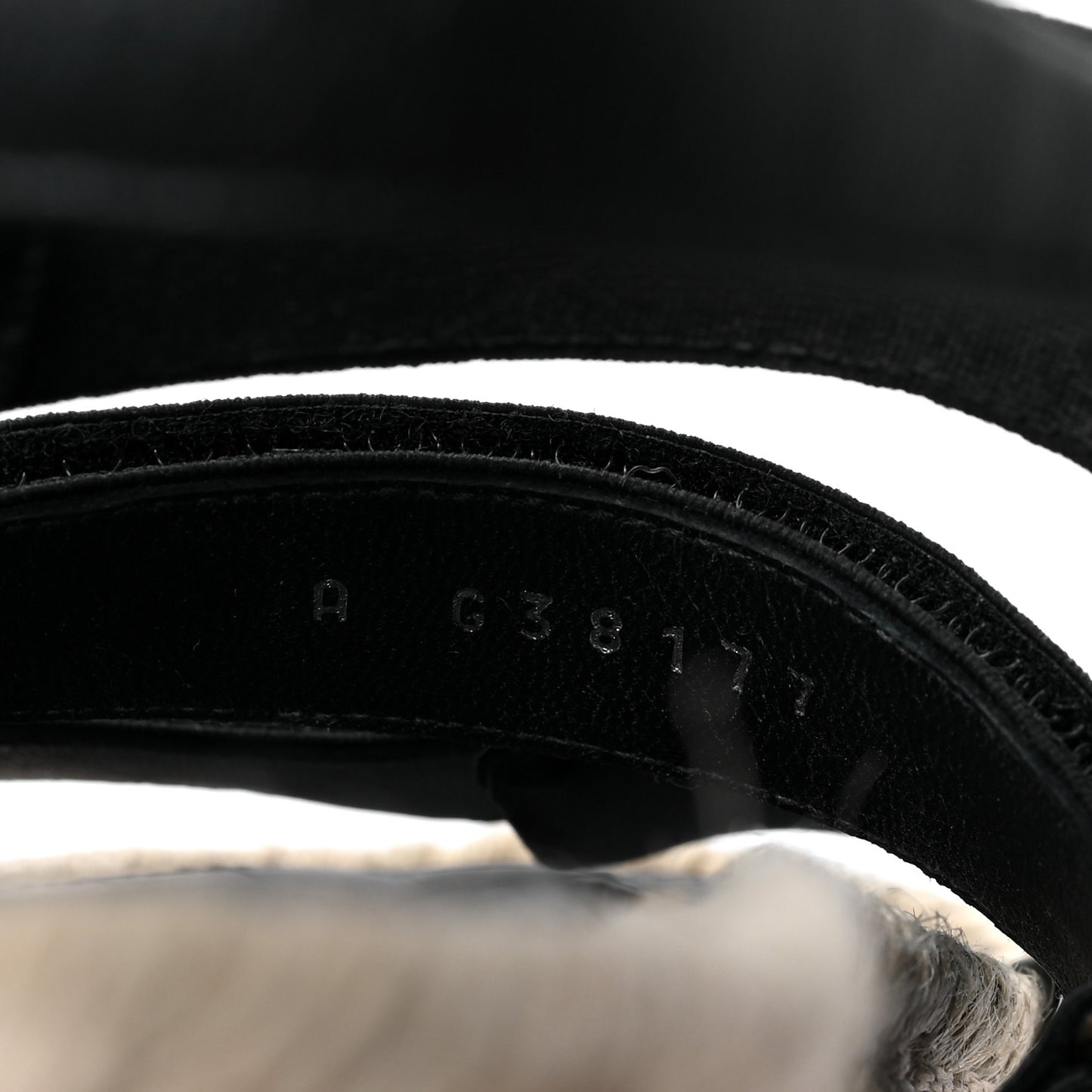 Stretch Fabric Lambskin CC Flat Sandals 38 Black