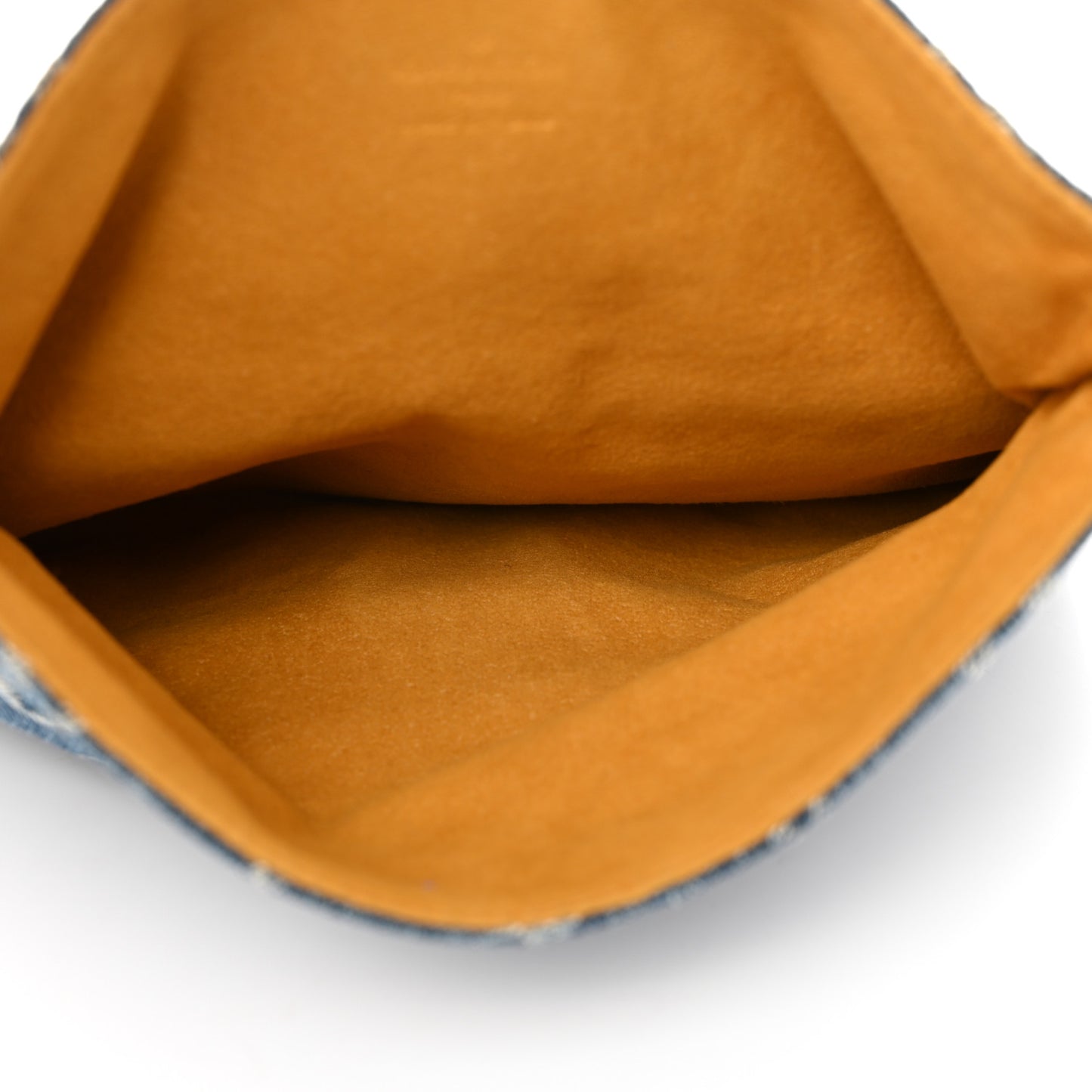 Monogram Denim Pochette Plat Clutch Blue