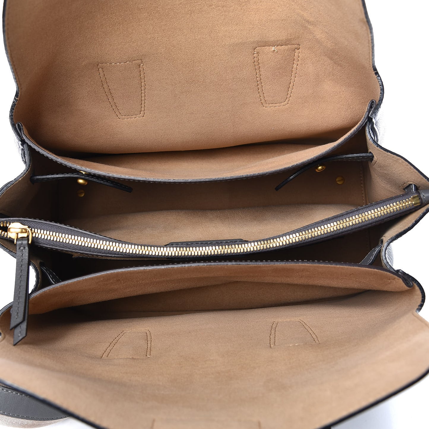 Grained Calfskin Medium Milla Tote Phantom Grey