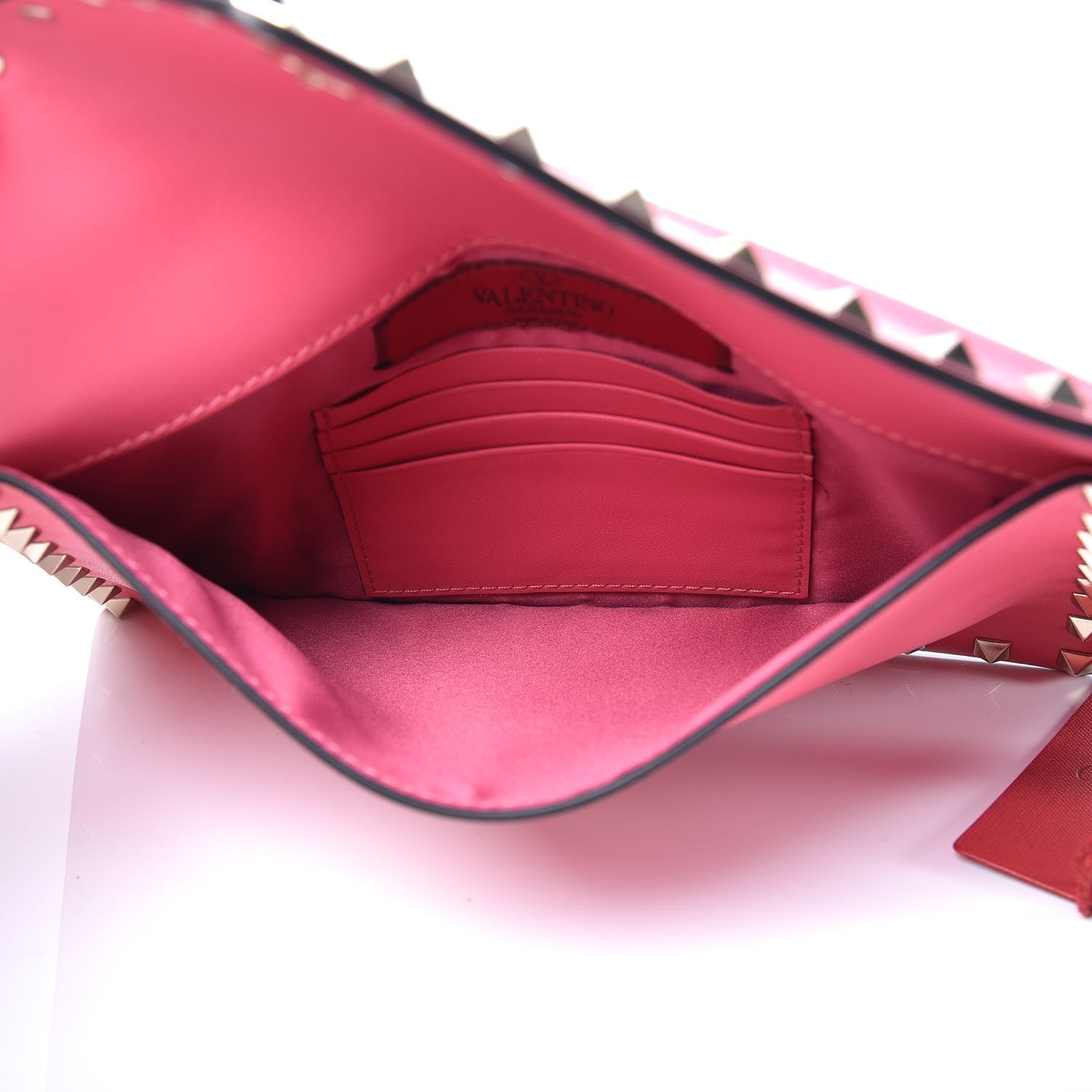 Valentino Garavani Vitello Medium Rockstud Envelope Flat Wristlet Pouch Shadow Pink 5 of 7