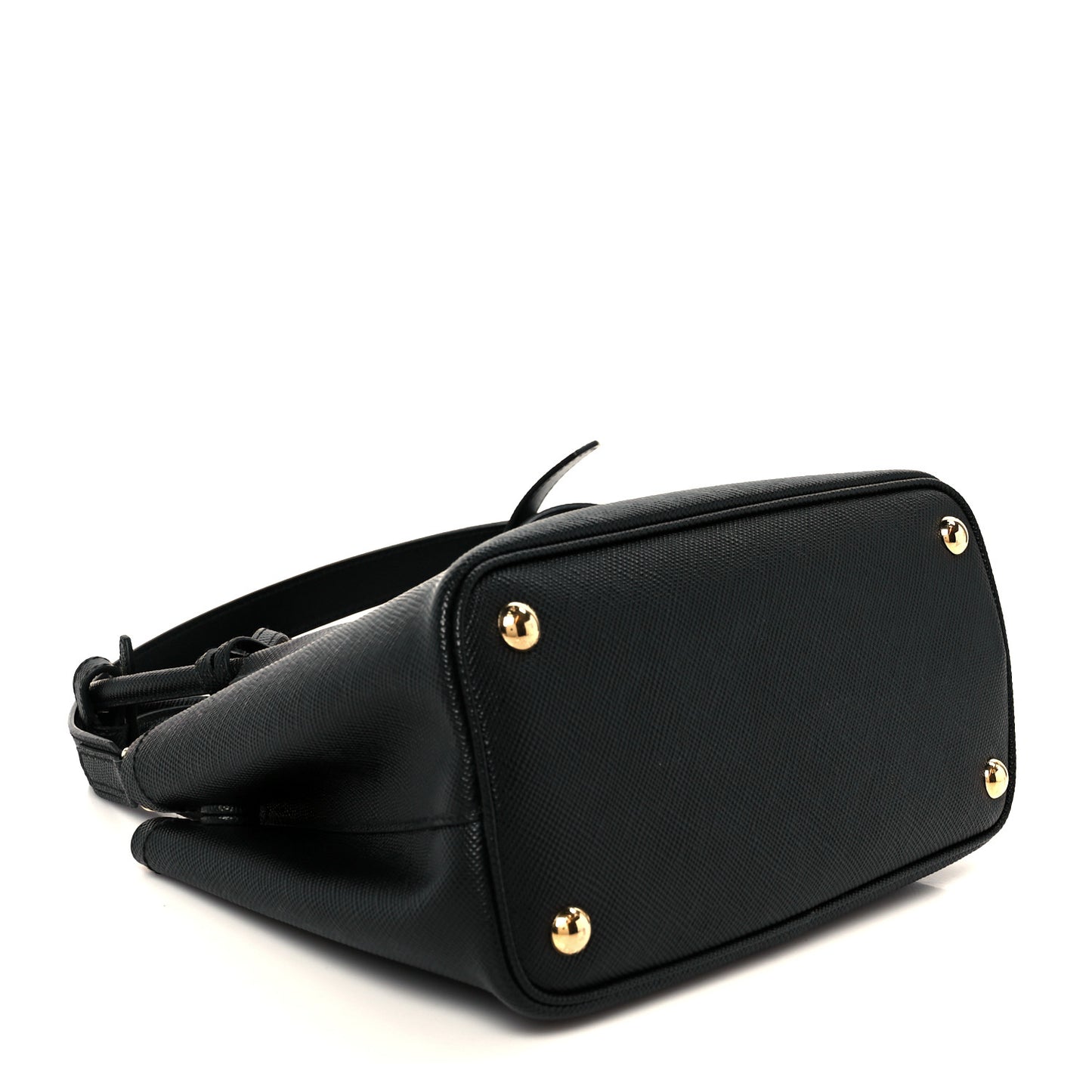 Saffiano Cuir Mini Double Bag Black