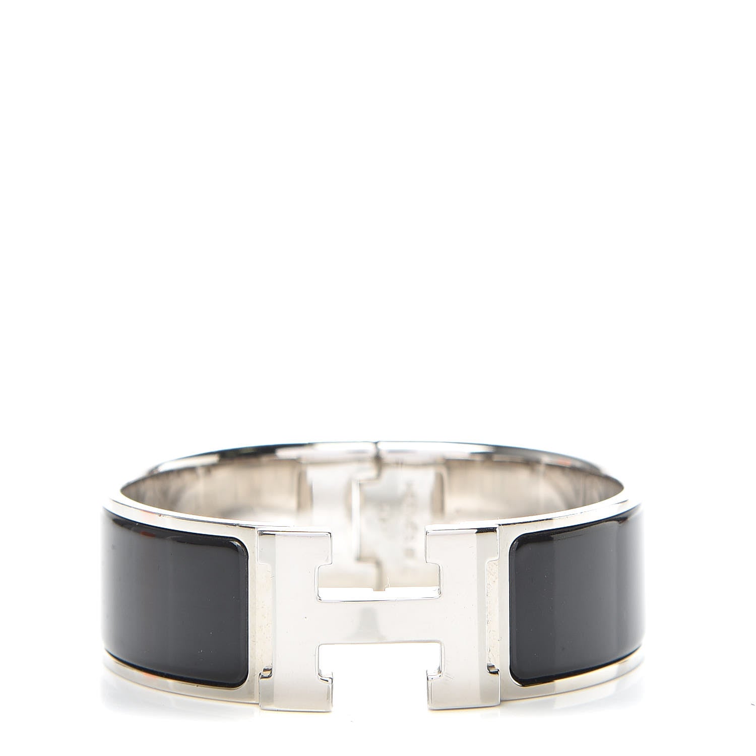 Hermes Enamel Wide Clic Clac H Bracelet PM Black 1 of 9