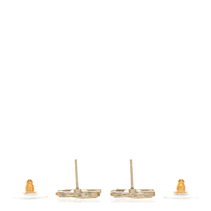 Chanel Crystal Mini Timeless CC Earrings Light Gold 3 of 4