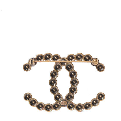 Chanel Crystal CC Brooch Gold 3 of 5