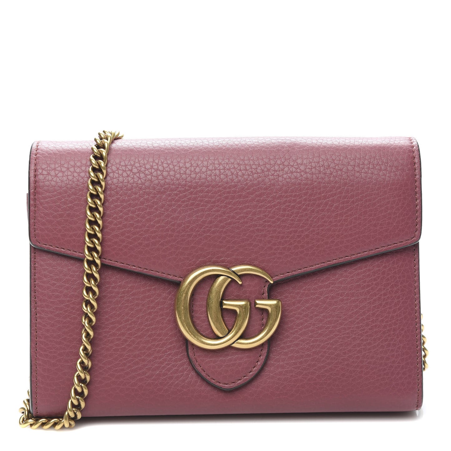 Cellarius Calfskin GG Marmont Chain Wallet Dry Rose