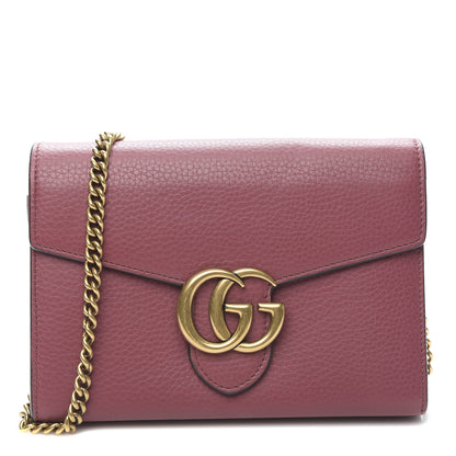 Gucci Cellarius Calfskin GG Marmont Chain Wallet Dry Rose 1 of 12