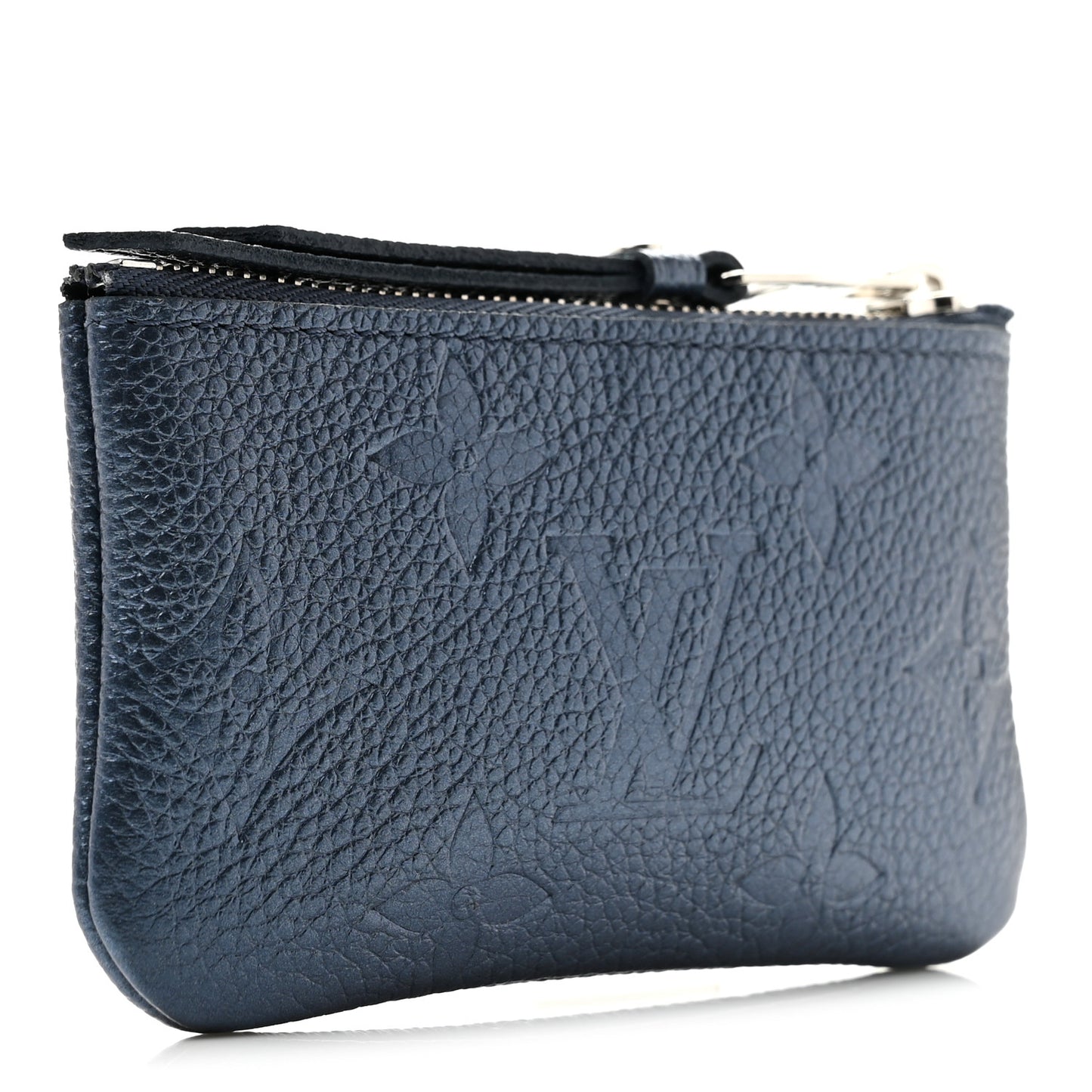 Metallic Empreinte Monogram Giant Key Pouch Navy Nacre