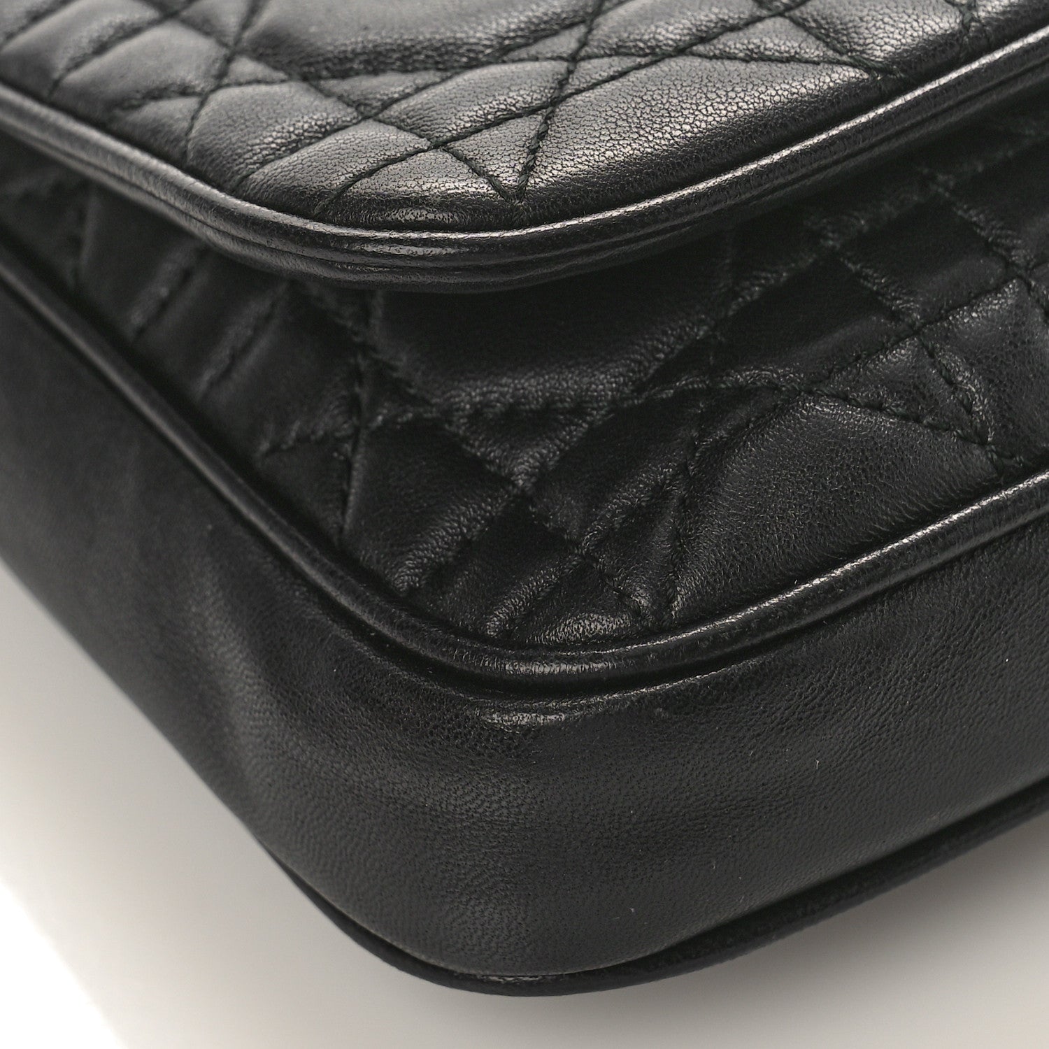 Christian Dior Lambskin Cannage Wallet on Chain Black 7 of 9