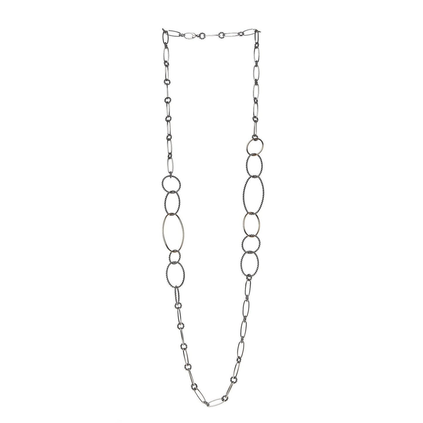 Sterling Silver 18K Gold Mobile Link Necklace