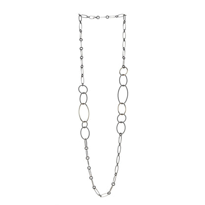 David Yurman Sterling Silver 18K Gold Mobile Link Necklace 3 of 5