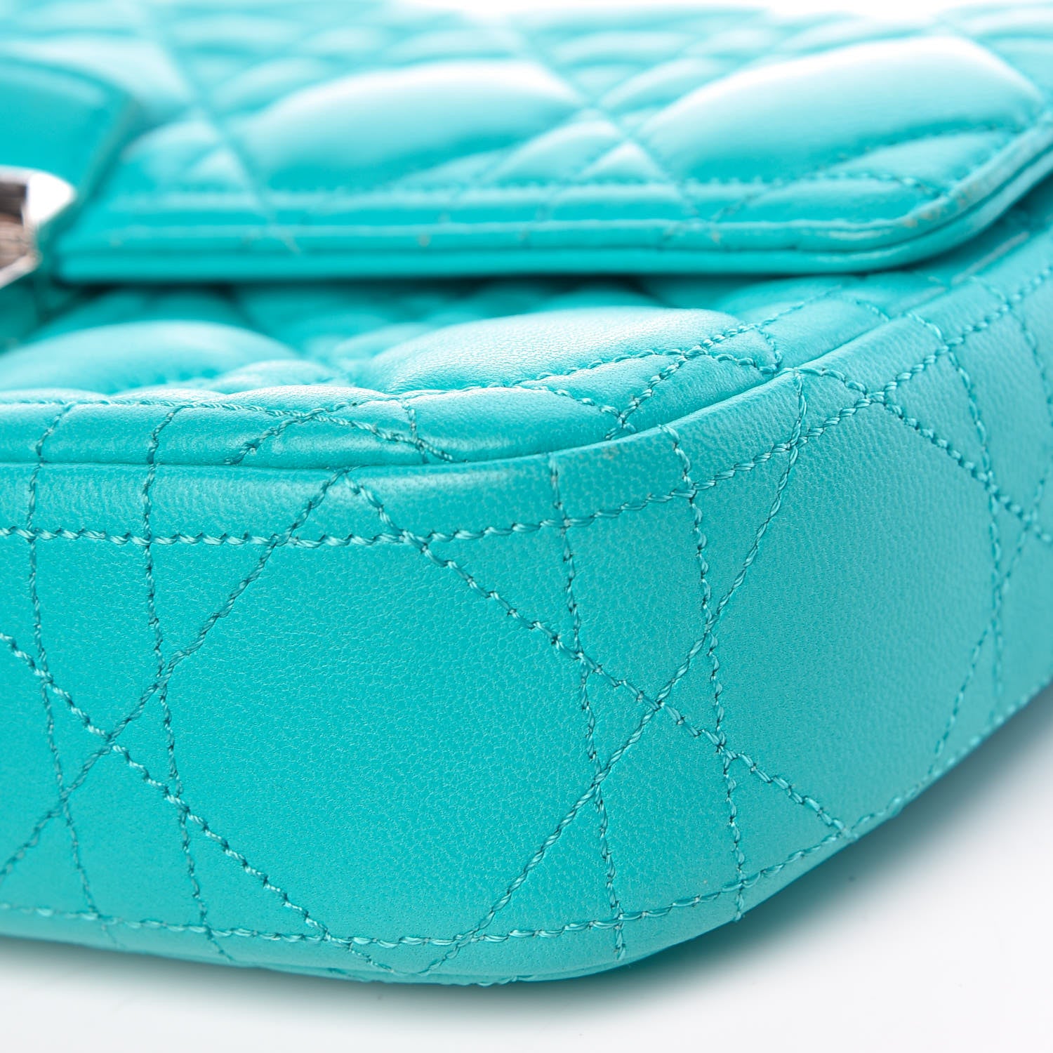 Christian Dior Lambskin Cannage Miss Dior Promenade Pouch Mer Du Sud 9 of 9