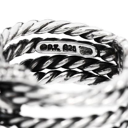 David Yurman Sterling Silver Diamond 10mm X Crossover Ring 50 5.25 3 of 4