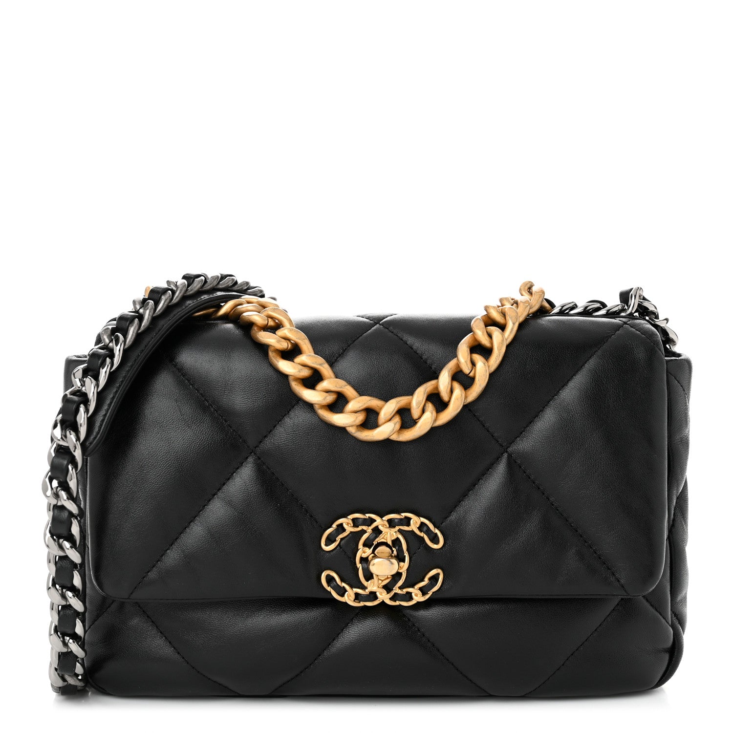Chanel Lambskin Quilted Medium Chanel 19 Flap Black 1 of 10