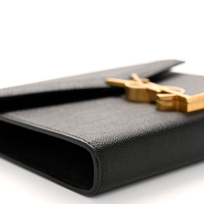Saint Laurent Grain De Poudre Monogram Cassandra Chain Wallet Black 8 of 9