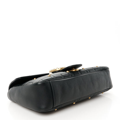 Gucci Calfskin Matelasse Studded Medium Pearly GG Marmont Shoulder Bag Black 4 of 11
