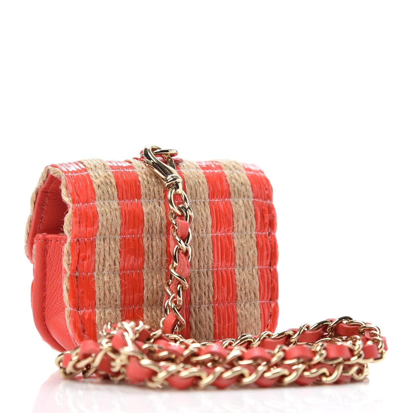Raffia Jute Striped Airpods Pro Case Red Beige