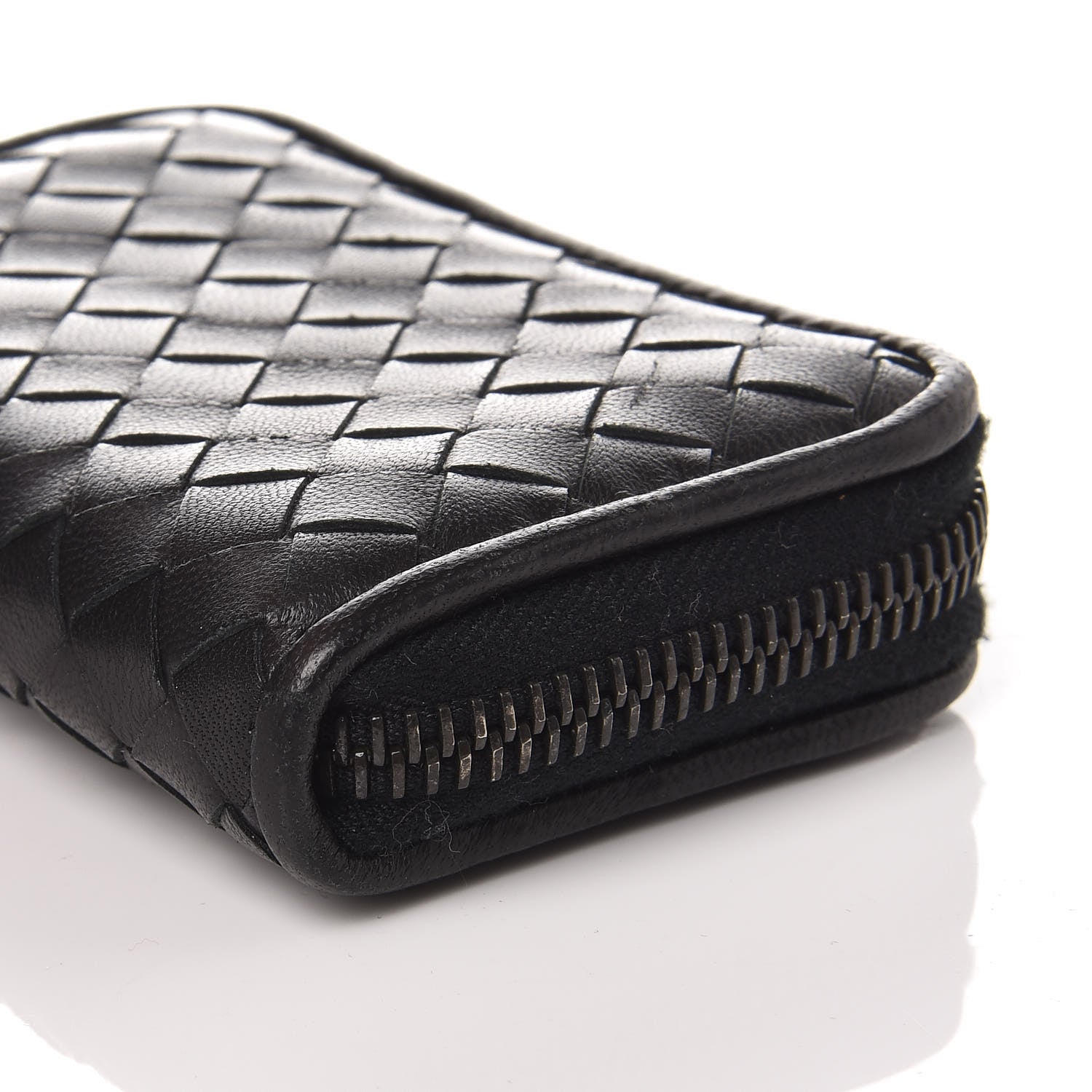 Bottega Veneta Nappa Intrecciato Zip Around Coin Purse Black 6 of 9