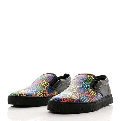Gucci GG Supreme Monogram Psychedelic Mens Slip On Sneakers 10.5 Black Multicolor 4 of 10