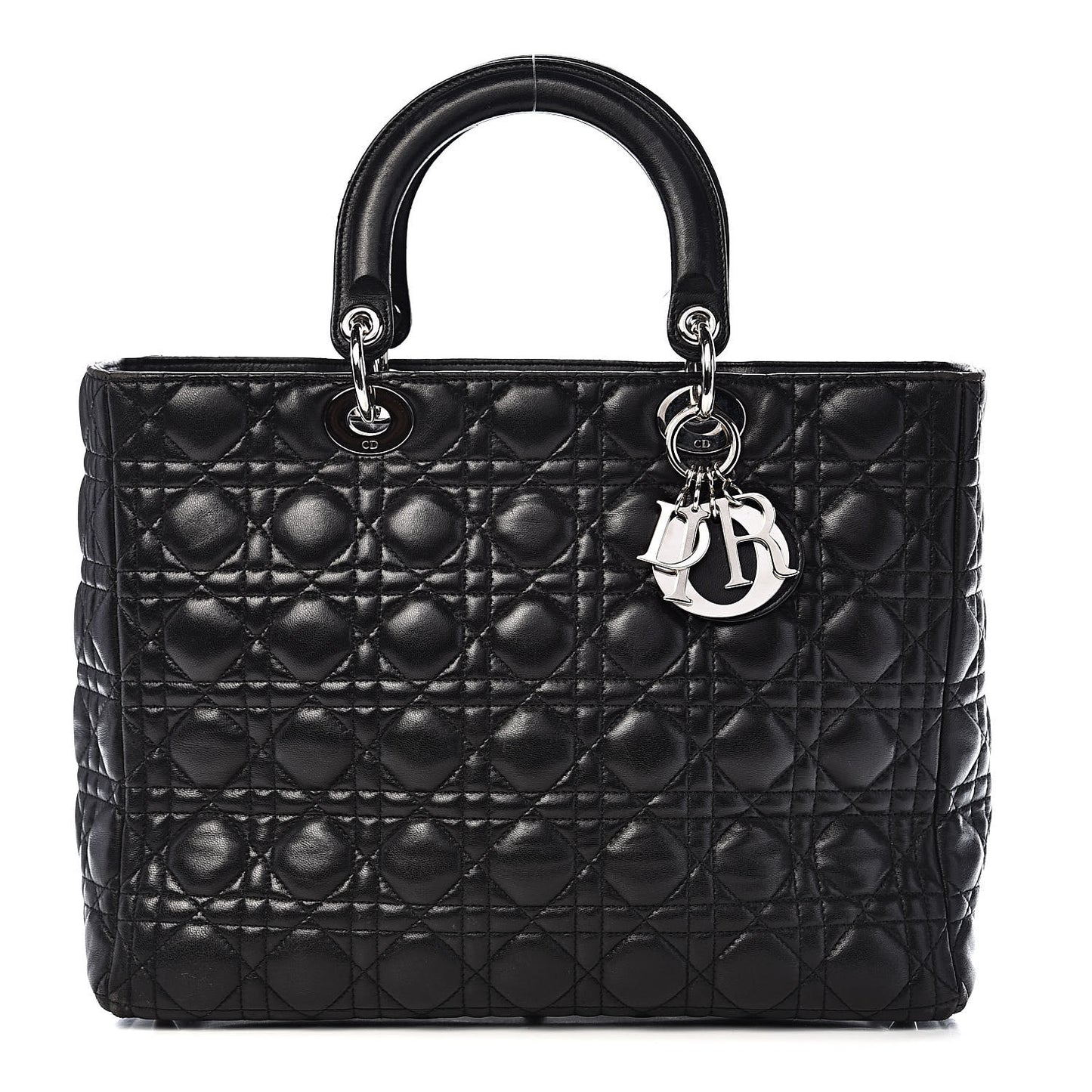 Lambskin Cannage Large Lady Dior Black