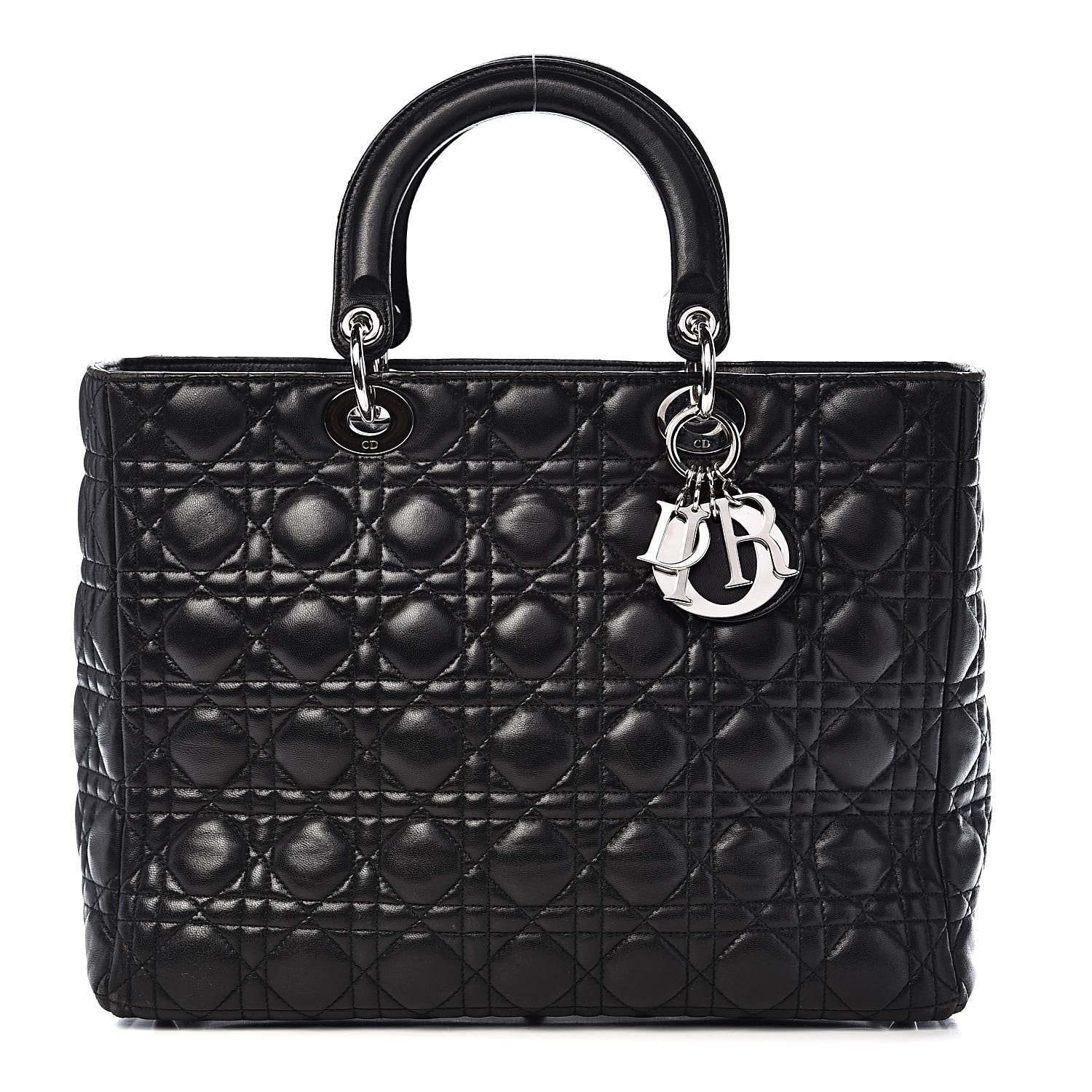 Christian Dior Lambskin Cannage Large Lady Dior Black 1 of 17
