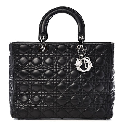 Christian Dior Lambskin Cannage Large Lady Dior Black 1 of 17