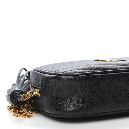 Saint Laurent Grain De Poudre Matelasse Monogram Mini Lou Camera Bag Black 8 of 9