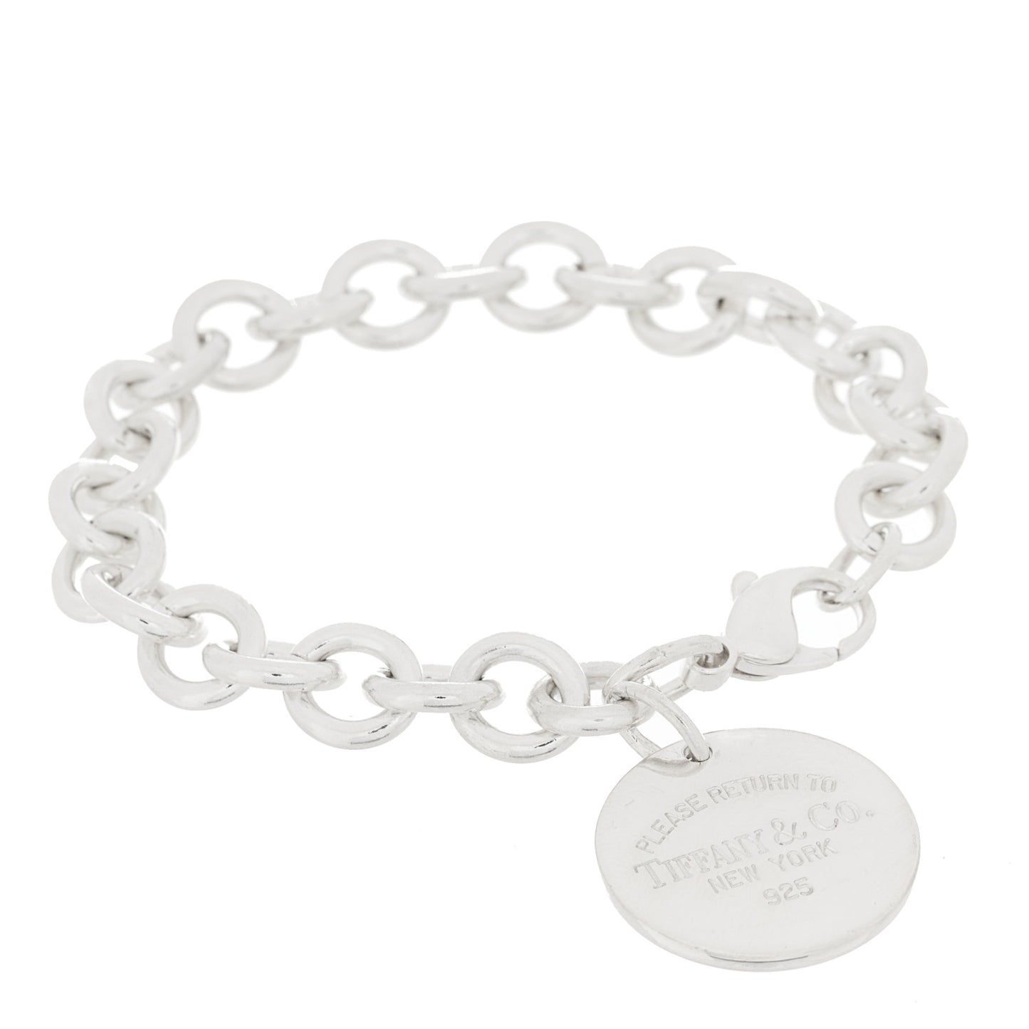 Sterling Silver Return to Tiffany Round Tag Charm Bracelet