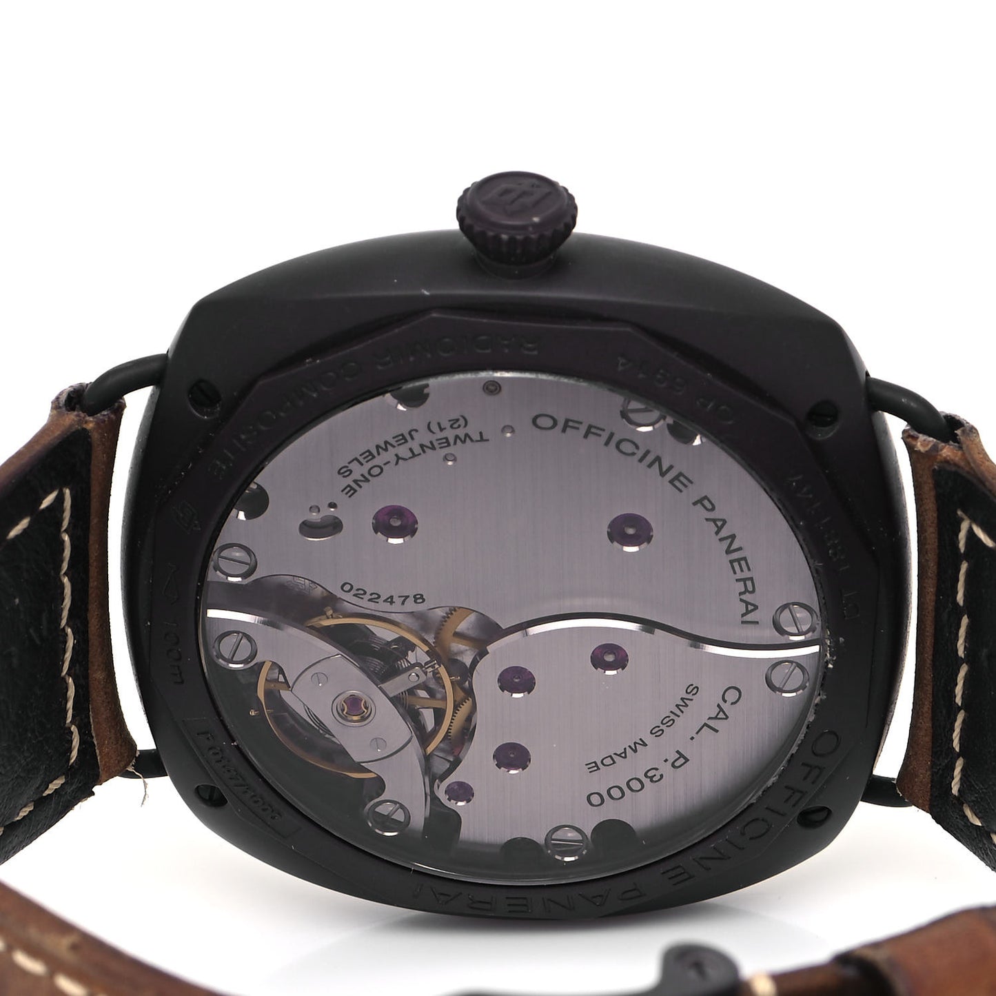 Stainless Steel Calfskin 47mm Radiomir Composite Automatic Watch Black PAM00504