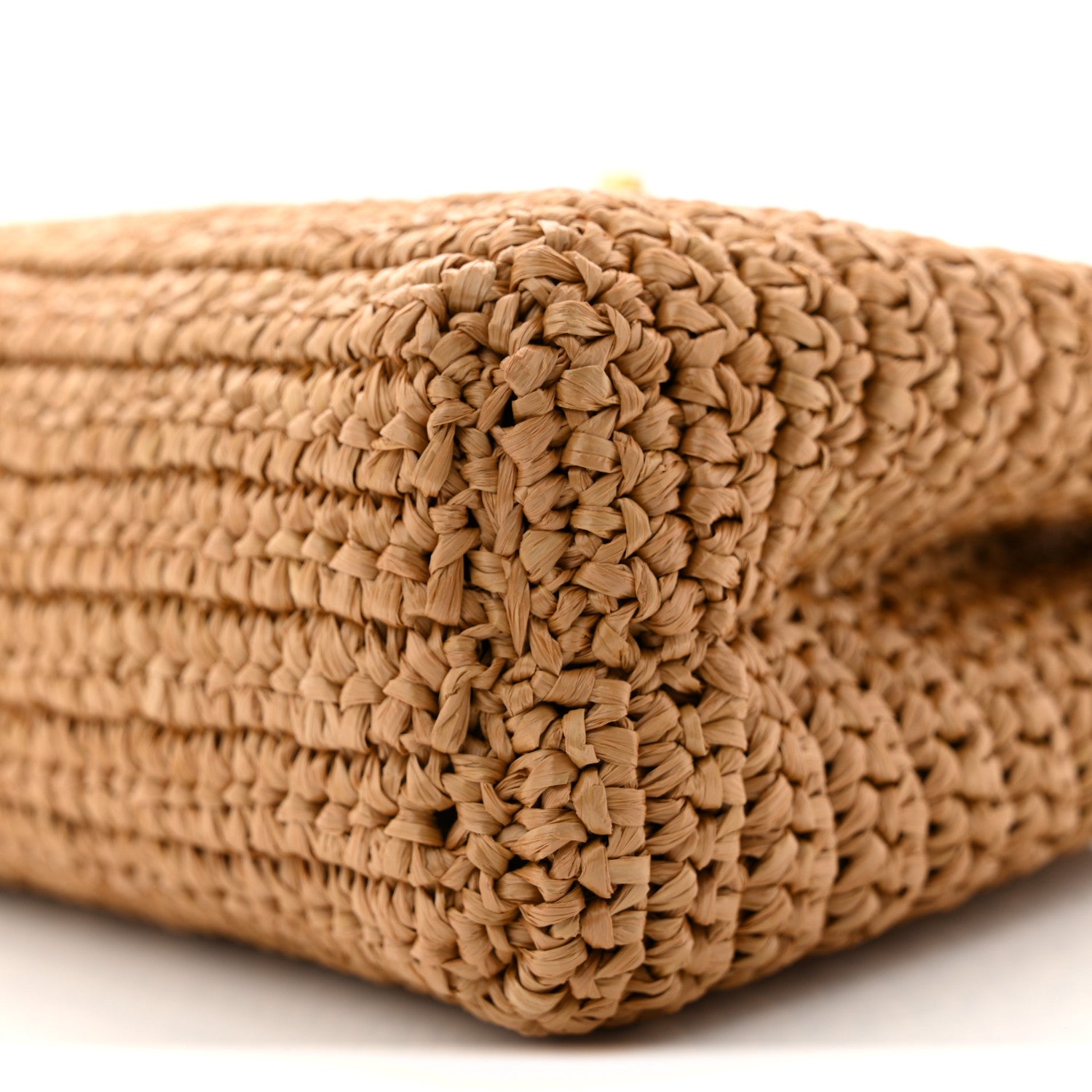 Chanel Braided Raffia Nano Kelly Flap Bag Dark Beige 10 of 11