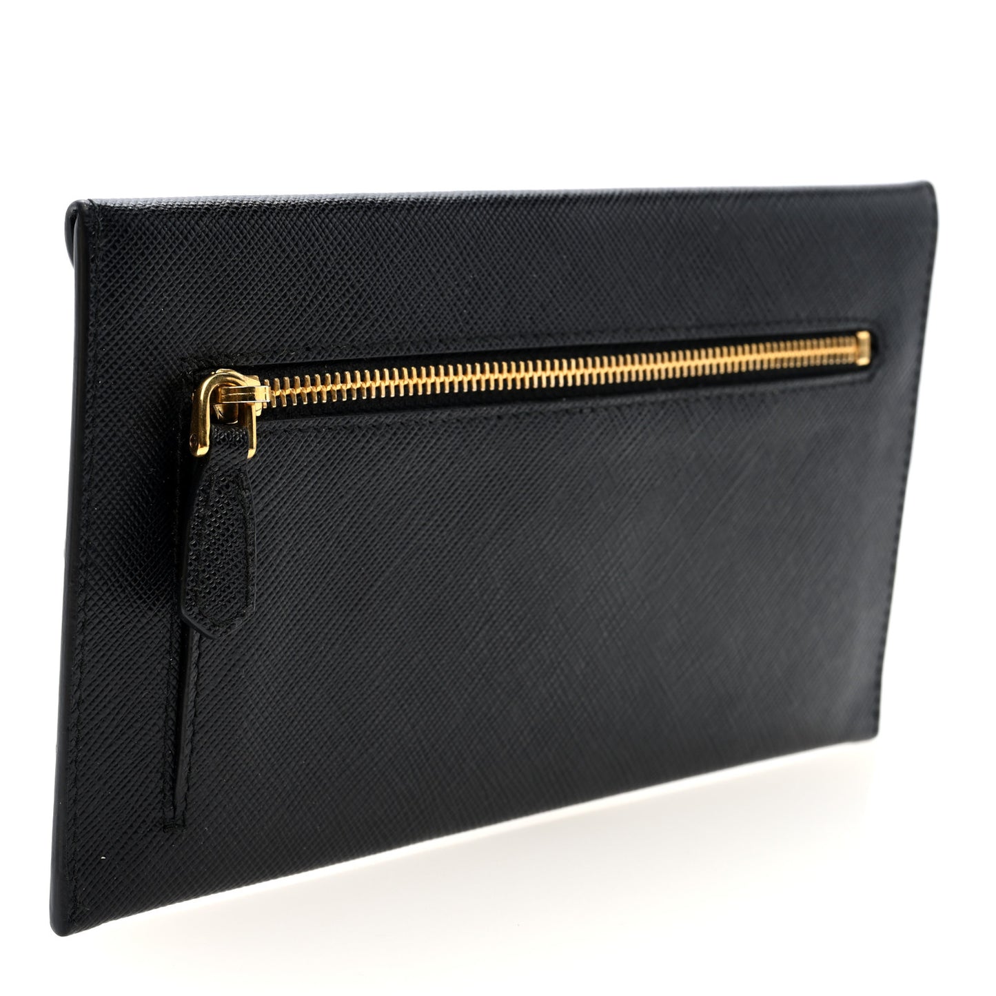 Saffiano City Calfskin Envelope Wallet Black