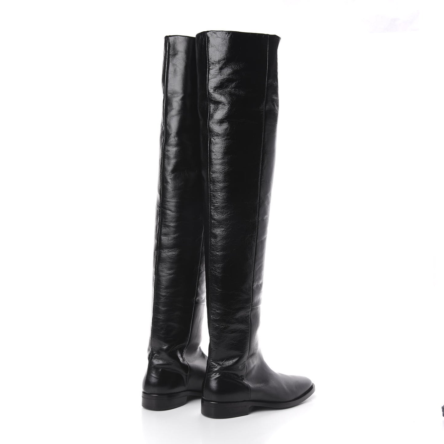 Calfskin Thigh High Boots 35.5 Black