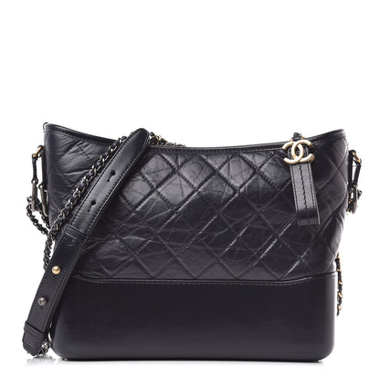 Chanel Aged Calfskin Quilted Medium Gabrielle Hobo Dark Navy Blue 1 of 10