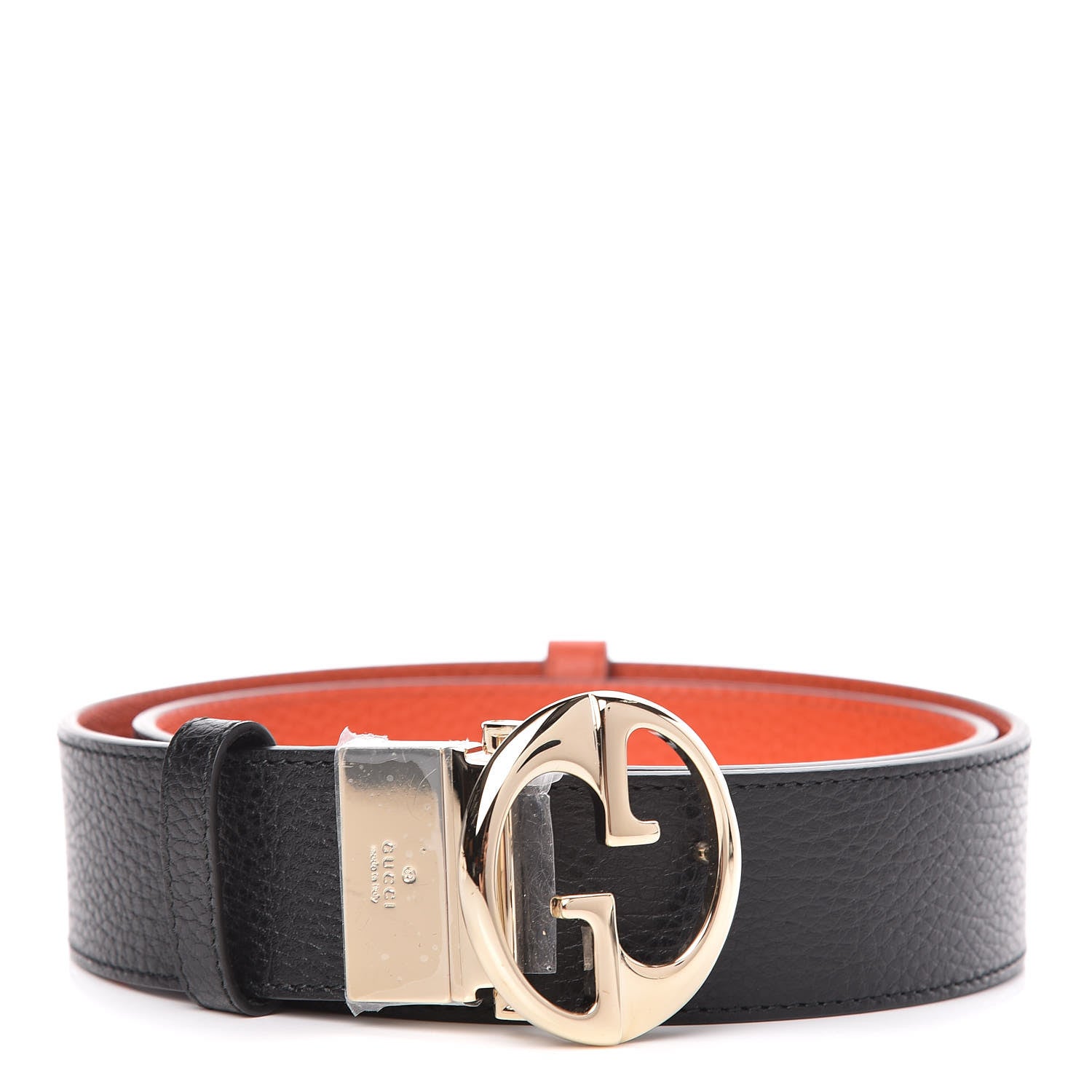 Gucci Calfskin 1973 Reversible Belt 90 36 Orange Black 1 of 6