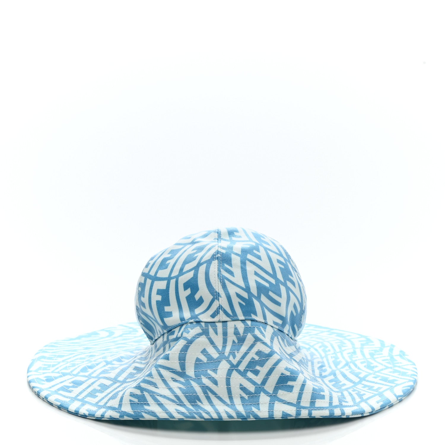 Fendi Canvas FF Vertigo Bucket Hat M Cyber Blue White 3 of 9