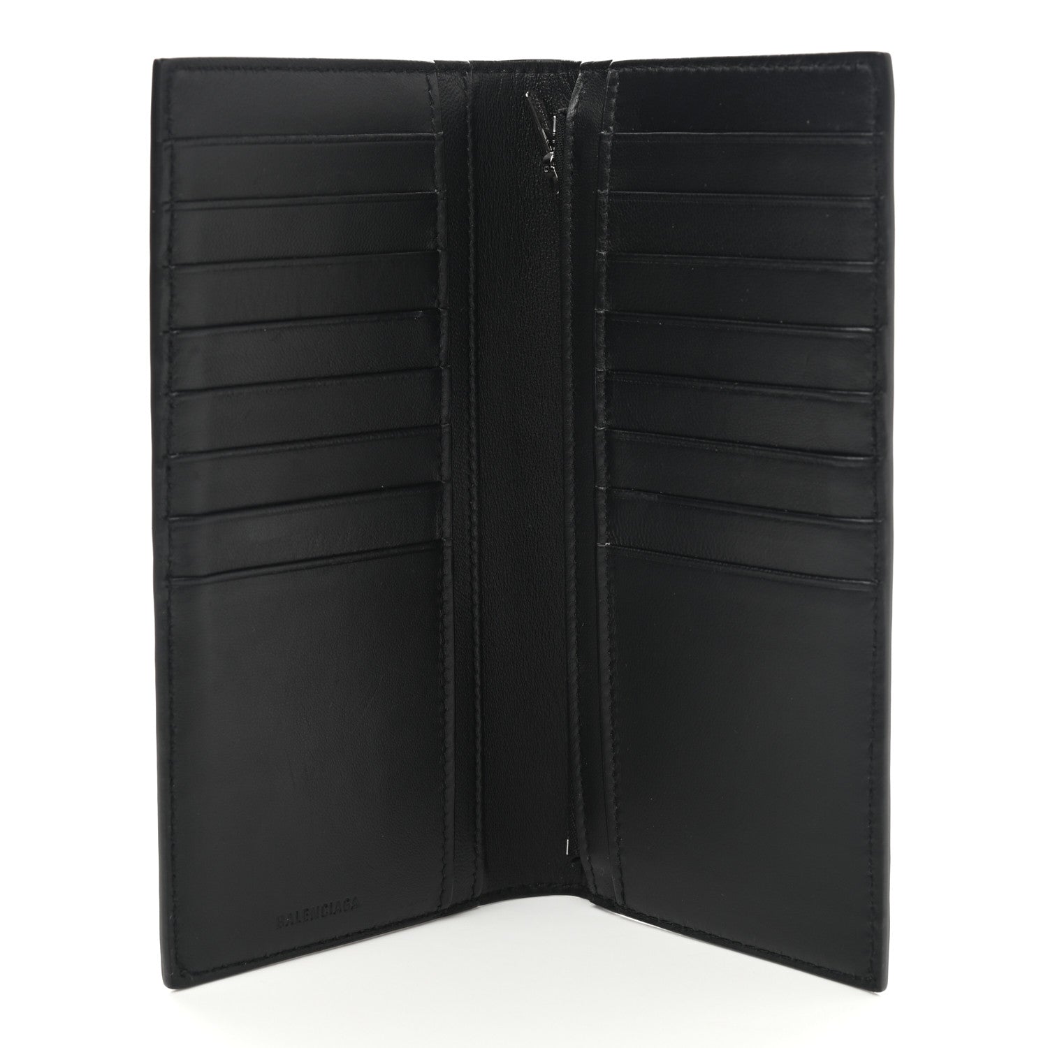 Balenciaga Calfskin Cash Vertical Long Wallet Black 5 of 8