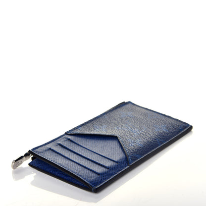 Louis Vuitton Monogram Taiga Coin Card Holder Cobalt 4 of 9