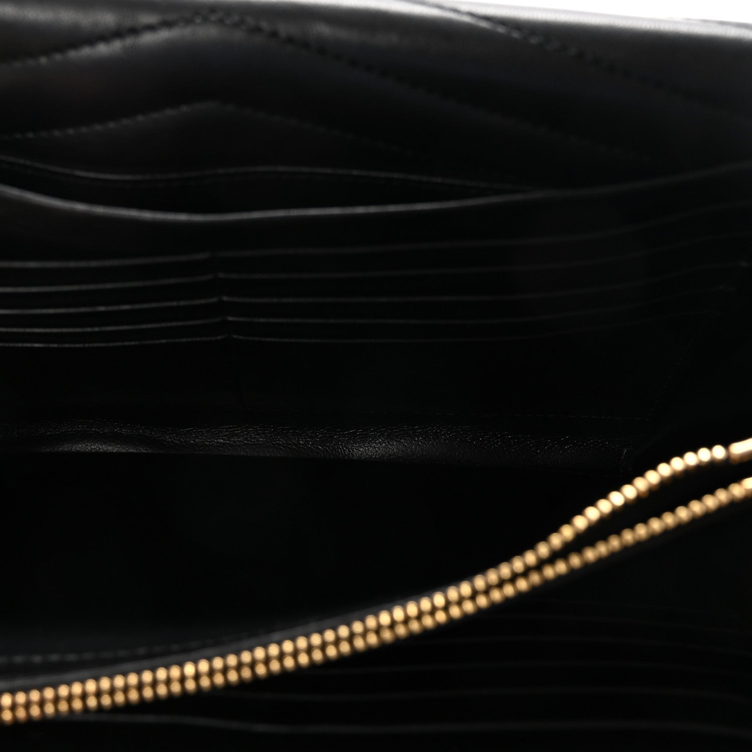 Saint Laurent Lambskin Matelasse Chevron Monogram Sulpice Chain Wallet Black 5 of 10
